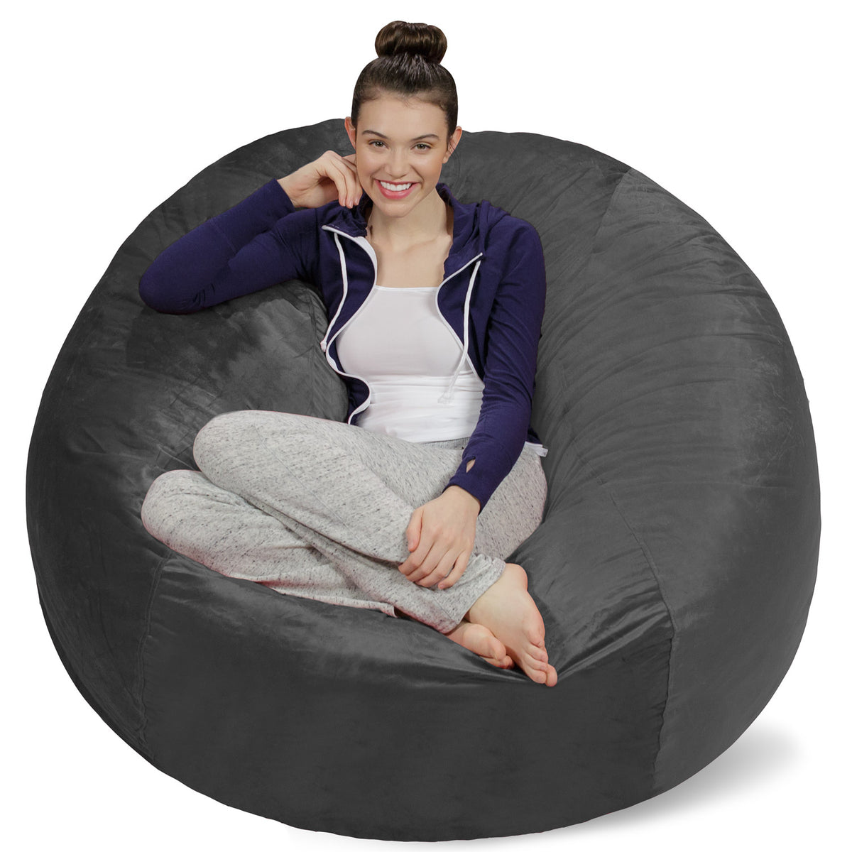 Chill Sack Bean Bag Chair: Giant 8' Memory Foam Furniture Bean Bag - Big Sofa with Soft Micro Fiber Cover - Cinnabar